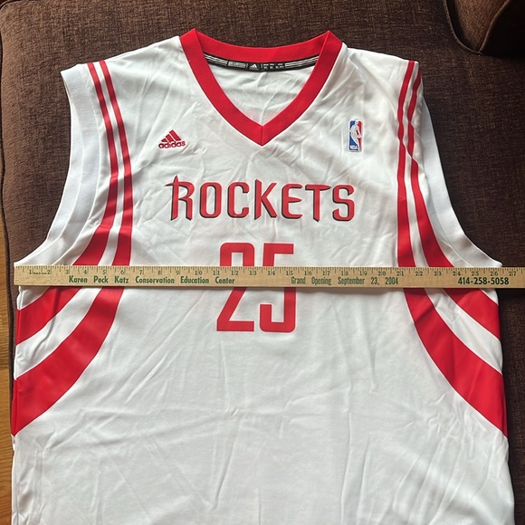 Adidas NBA Jersey Houston Rockets Chandler Parsons White XL EUC Basketball - Picture 8 of 9